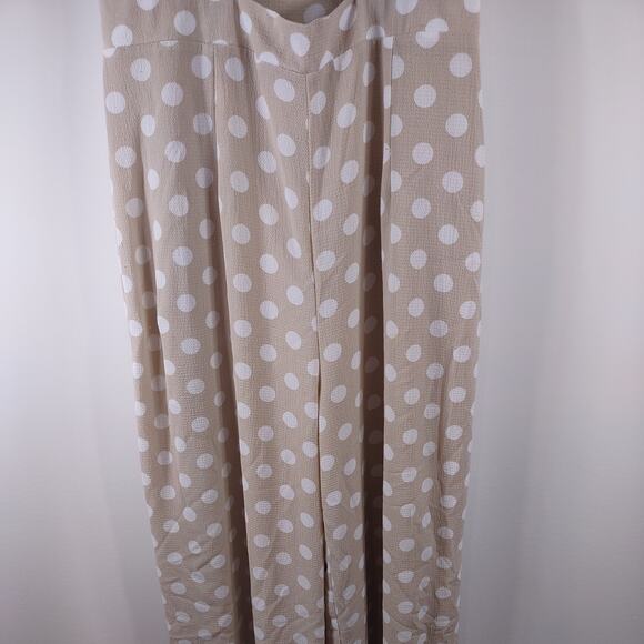 Sage the Label Tan and White Polka Dot Jumpsuit, Size Small - Picture 4 of 6